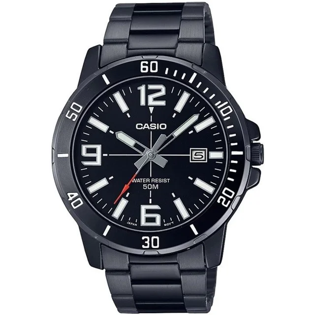 ساعت مچی مردانه کاسیو Casio MTP-VD01B-1B – بند استیل مشکی، صفحه و قاب مشکی، کلاسیک روزمره