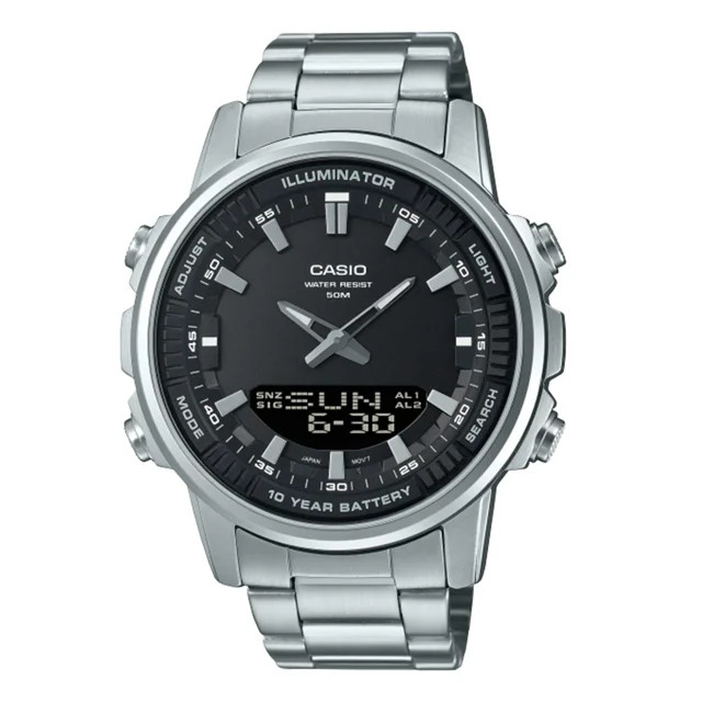 ساعت مچی مردانه Casio مدل AMW-880D-1A | بند استیل و صفحه مشکی اسپرت