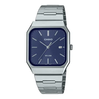 ساعت مچی مردانه کاسیو Casio MTP-B185D-2A1 | بند استیل نقرهای، صفحه سورمه ای | کلاسیک و رسمی