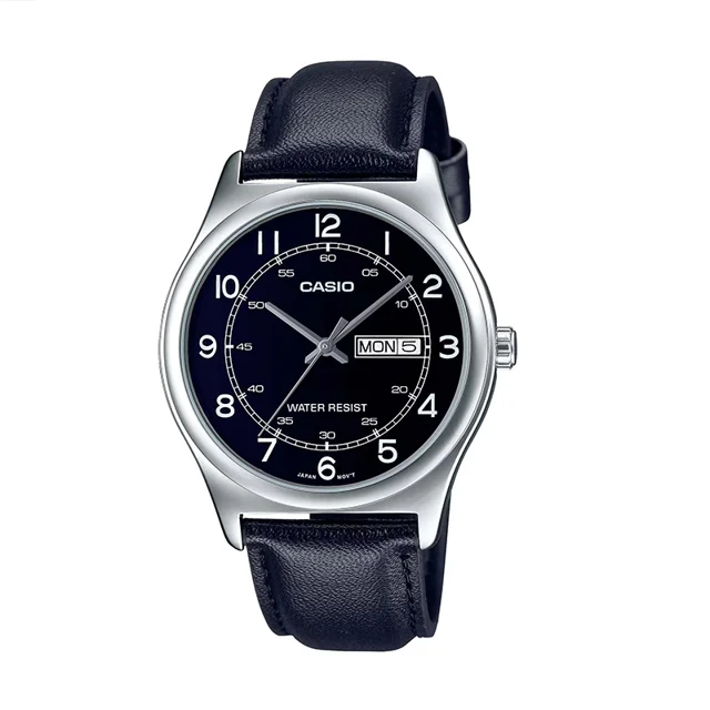 ساعت مچی مردانه کاسیو Casio MTP-V006L-1B2UDF | بند چرمی مشکی، صفحه مشکی کلاسیک و رسمی
