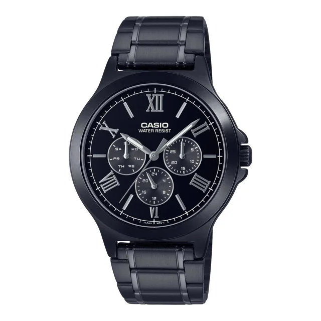 ساعت مچی مردانه کاسیو Casio MTP-V300B-1A | بند استیل مشکی، صفحه مشکی مینیمال و کلاسیک