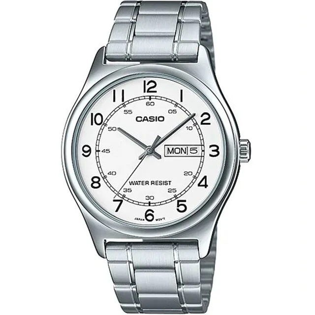 ساعت مچی مردانه کاسیو Casio MTP-V006D-7B2 | بند استیل نقرهای، صفحه سفید کلاسیک و رسمی