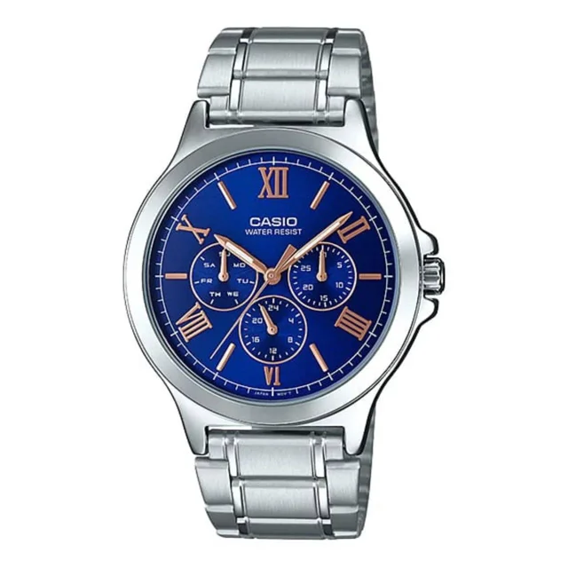 ساعت مچی مردانه کاسیو Casio MTP-V300D-2A | بند استیل، صفحه آبی مینیمال و کلاسیک