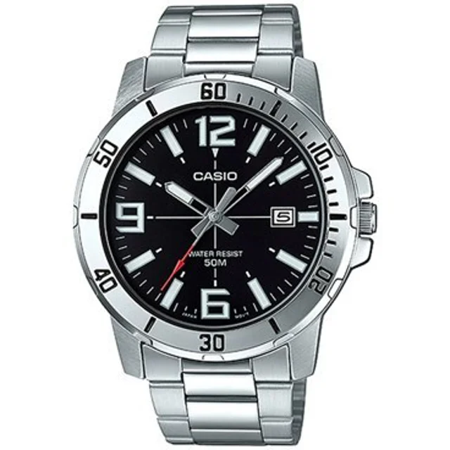 ساعت مچی مردانه کاسیو Casio MTP-VD01D-1B – بند استیل، صفحه مشکی، کلاسیک روزمره