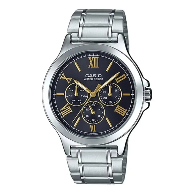 ساعت مچی مردانه کاسیو Casio MTP-V300D-1A2 | بند استیل، صفحه مشکی مینیمال و کلاسیک